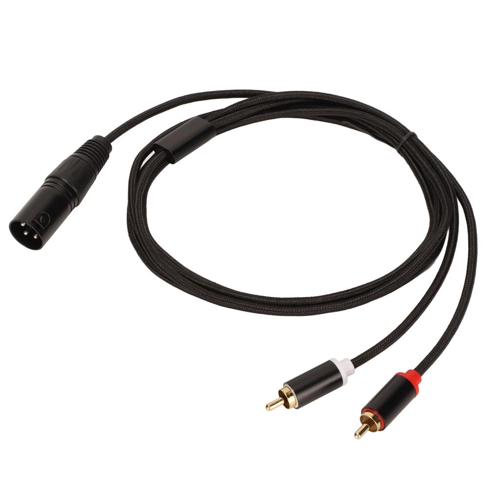 XLR Male To 2 RCA Cable HiFi Clear Signal Lossless XLR Y Splitter Cord for Mixer Active Speaker Microphone 2m   6.6ft