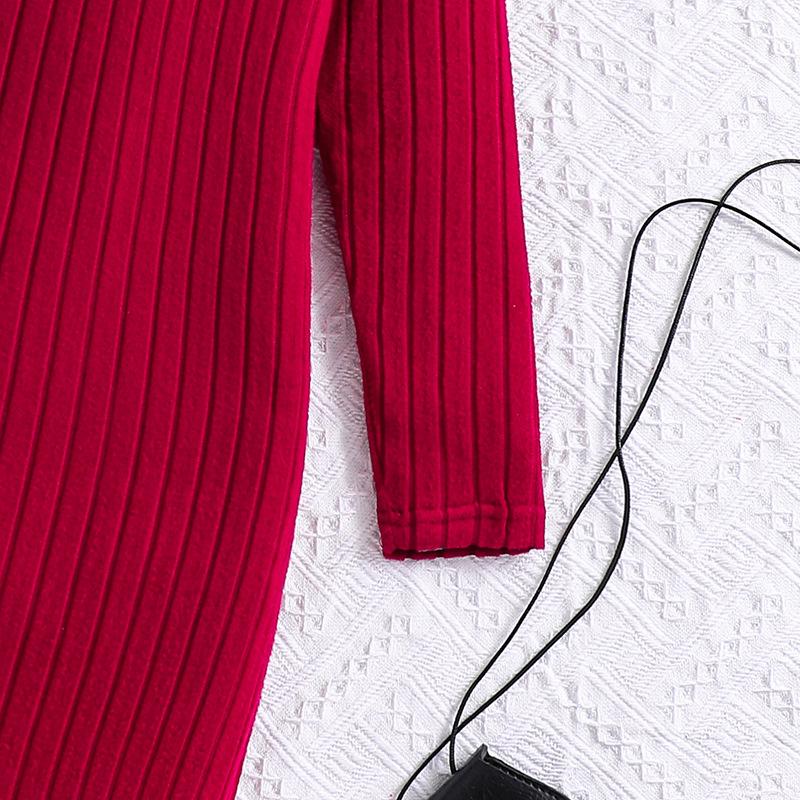 Girls' Set Children's Wear Autumn/Winter Flared Sleeve Waistcoat Long-Sleeved Dress Girls' Two-Piece Set