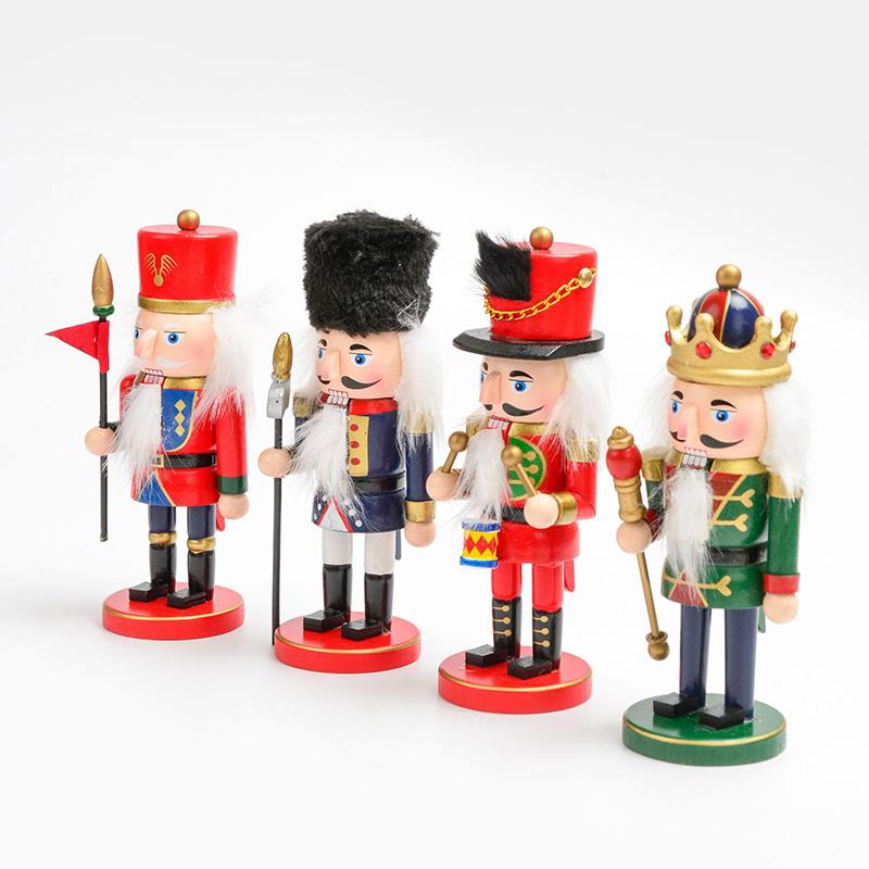1Pc Wooden Christmas Nutcracker Soldier - Traditional Painted Figurine, Festive Collectible Home Party Decor Ornament