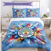 Manchester City Pattern Printed 3PCS Bedding Set Soft Skin-Friendly Washable Duvet Cover & Pillowcases Set All Season Bedroom