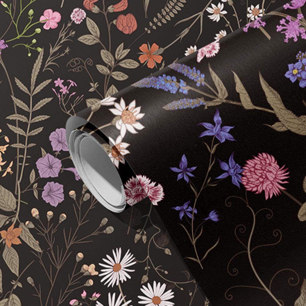 Retro Wallpaper Yellow Flower Self Adhesive Home Decoration Multiple Sizes Waterproof Wallpapers PVC Furniture Cabinet Sticker