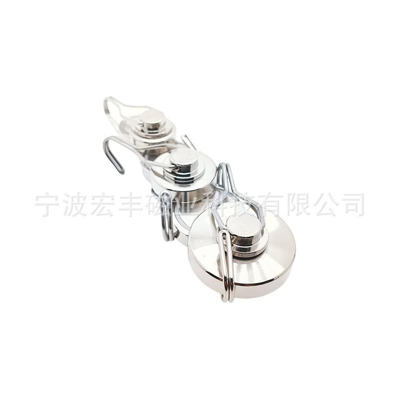 Neodymium Iron Boron Magnetic Rotating Hook - No-Punch Round Suction Cup Magnet for Refrigerator.
