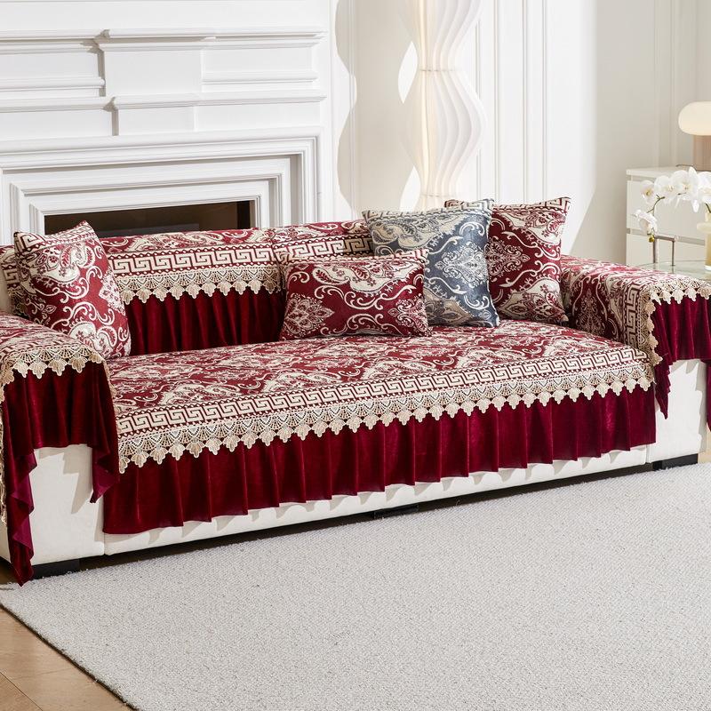 European Sofa Cushion  New Four-Season Universal Three Seats And One Concubine High-End Leather Sofa Cover Cover Cloth Non-Slip