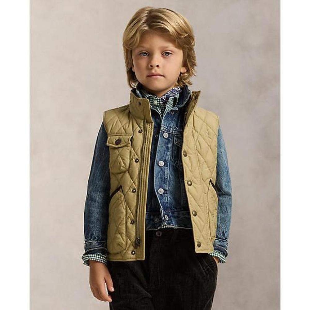 Polo Kids Boys Corduroy Trim Quilted Vest 2 7 Years  Cwpootwbn220068250 5