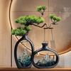 Chinese Antique-Style Rockery Vase Ornament for Living Room or Office Decor and Housewarming Gift