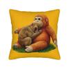 Pillow Case Baby Monkey Punch Cute Monkey Punch Comfy  Pillow Cover For Office Car Home Decor Retro Trendy Pillowcases
