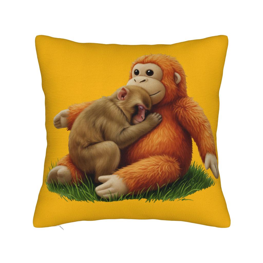 Pillow Case Baby Monkey Punch Cute Monkey Punch Comfy Pillow Cover For Office Car Home Decor Retro Trendy Pillowcases