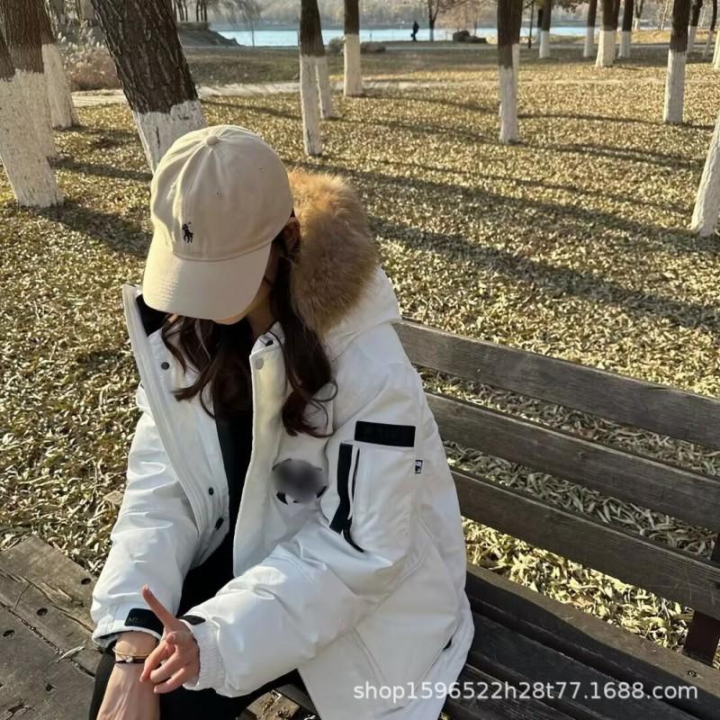 Unisex Mid-Length Parka With Faux Fur Collar 80-85% Duck Down Fill Warm Waterproof Winter Coat Outdoor City Wear