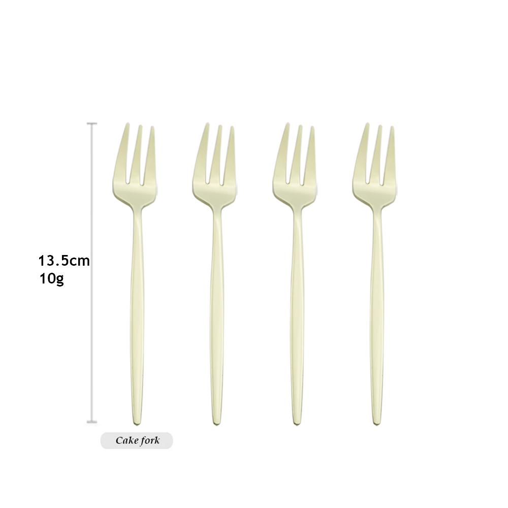 

4 шт., набор чайных вилок, маленькая вилка из нержавеющей стали, Золотая фруктовая вилка для торта, закуски, несколько цветов, вилка для салата, мини-вилка для торта, посуда шампанского