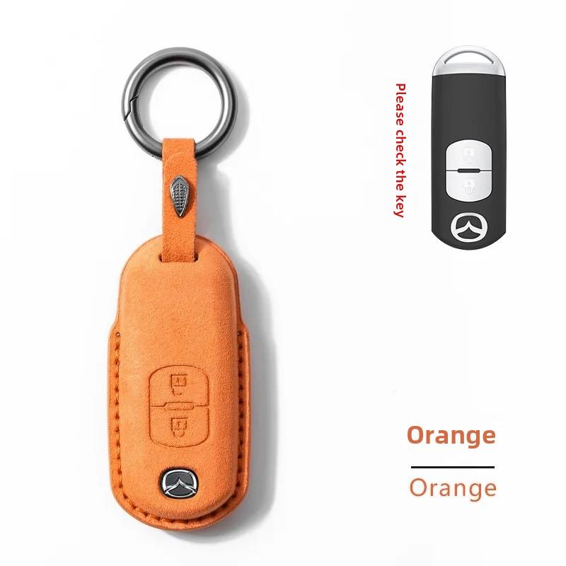 Mazda Car Key Cover Premium Leather Flip Key Case Compatible with Mazda 3 4 5 Models Auto Accessories Shell Buckle Bag
