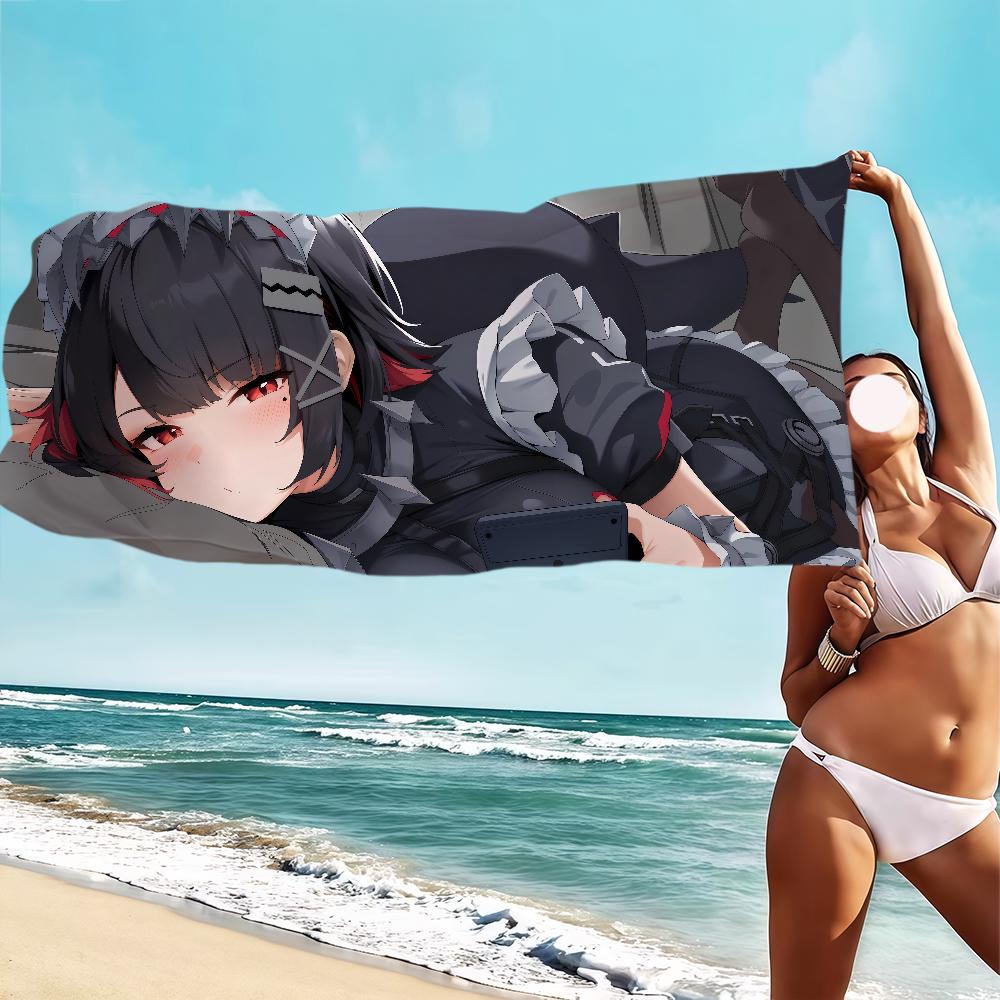 Game Ellen Joe Zenless Zone Zero Shark Cute Towel Soft Dry Beach Towels Trip Towel Swim Summer Vacation Bathing Pool Camp Gift