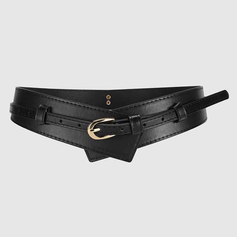 Ladies Dual Fashion Use Pu Leather Waist Belt Wide Belt For Work And Casual Use