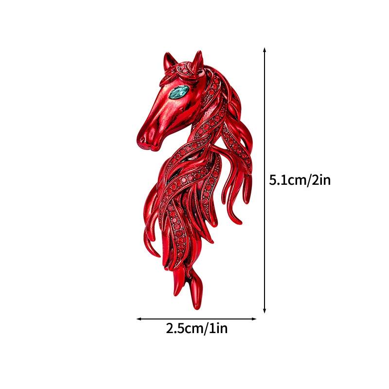 Creative Rhinestone Horse Brooches Party Favors  Animal Lapel Pins Horse Head Brooches  Chinese Latest Year Couple  Present