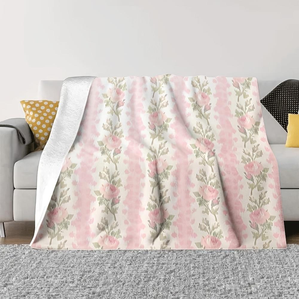 LoveShackFancy Poster Flannel Blanket, Elegant Patterns Soft Multi-Use Design for Home Office Sofa Bed Gift