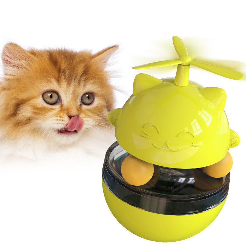 Cat Whirlwind Lucky Toy Propeller Tumbler Turntable 2Balls Toys Kitten Training Agility Improve IQ Interactive Toys Pet Supplies