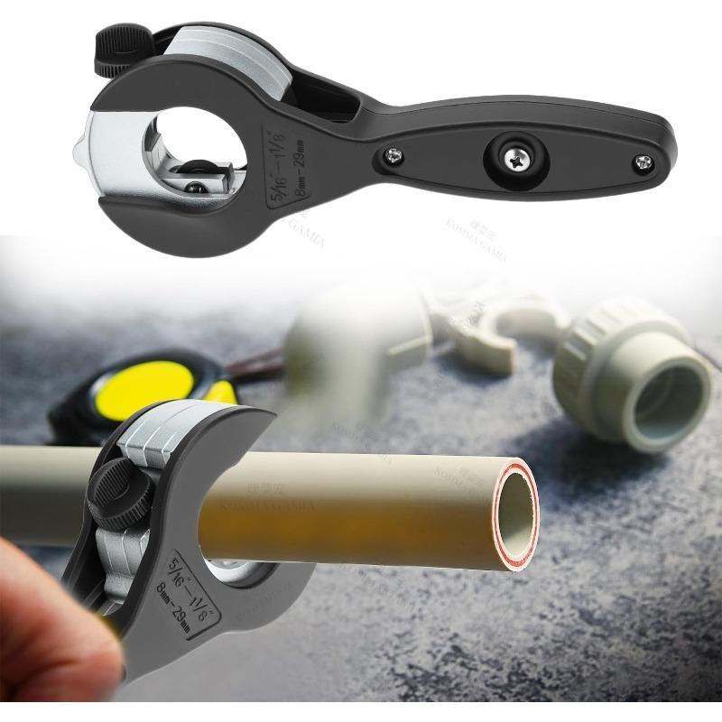 Precision Ratchet Tube Cutter Versatile Hand Tool for Copper Aluminum Iron Stainless Steel PPR & PE Pipes Anti-slip Grip