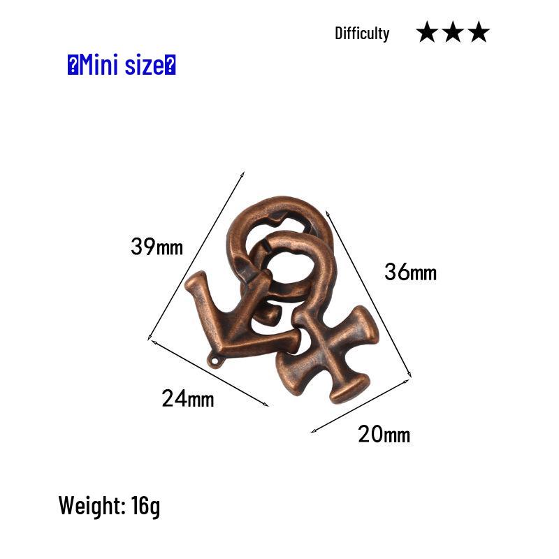 Intelligence Puzzle Zinc Alloy Disentanglement Rings - Unlock Nine Linked Rings Kongming Luban Lock Educational Toy