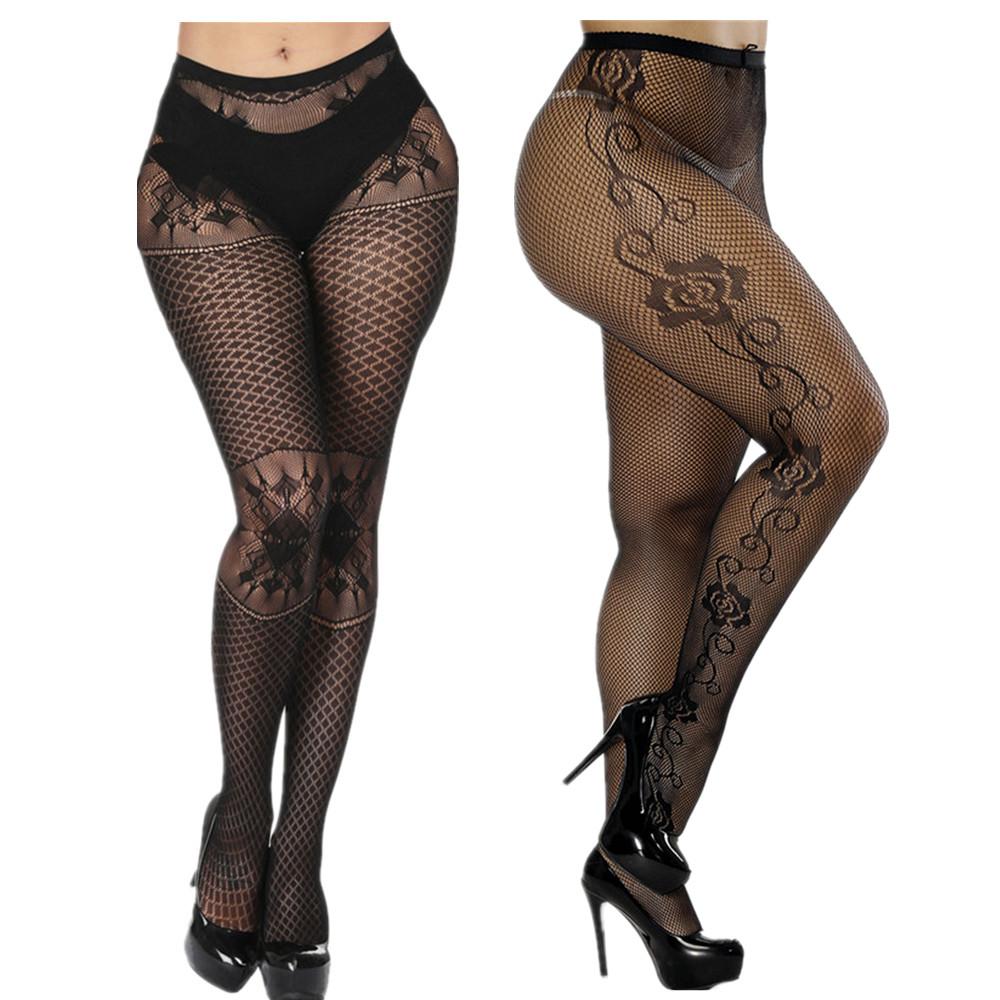 2 Paar Übergröße Netzstrümpfe Damen Sexy Dessous Damen Erotische Dessous Sex Bodystocking Große Größe Netz Damen Strumpfhose