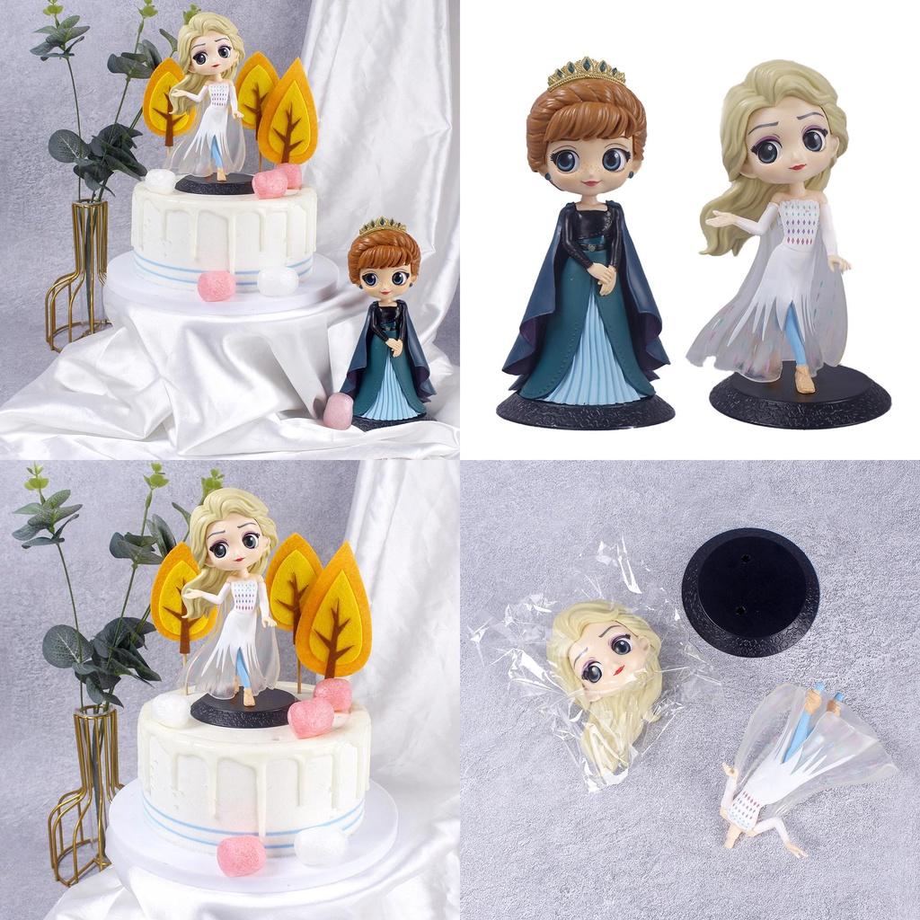 Figurină de Acțiune Elsa Anna 15cm Jucărie Model Topper Tort Decor Acasă Cadou de Ziua de Naștere