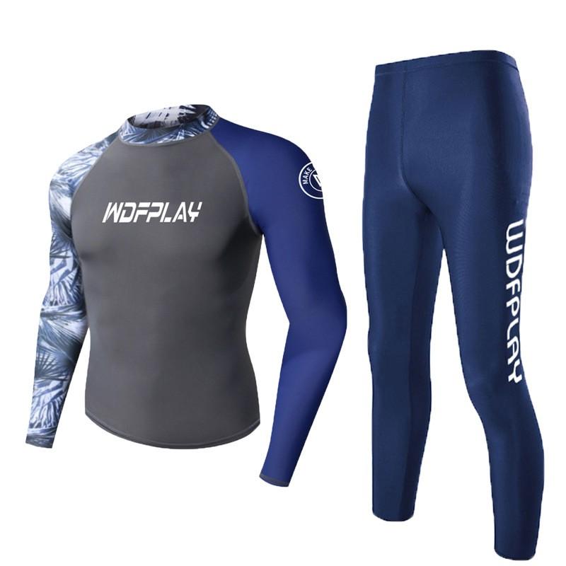 Mens UV Protection Rash Guard Set Quick Dry Swimwear Snorkeling Surfing Jellyfish Defense