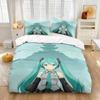 Hot Sale H-Hatsune Miku Girl Duvet Cover Pillowcases Bedding Set, for Adult Girl Boy Bedroom DecorationGift,Birthday Gift