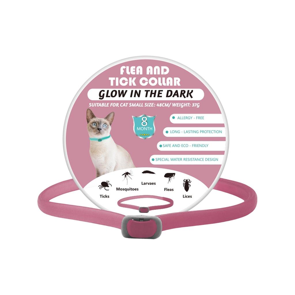 Glow In The Dark Flea And Tick Collar For Cats - 8 Months , Hypoallergenic Collar For Small Cats