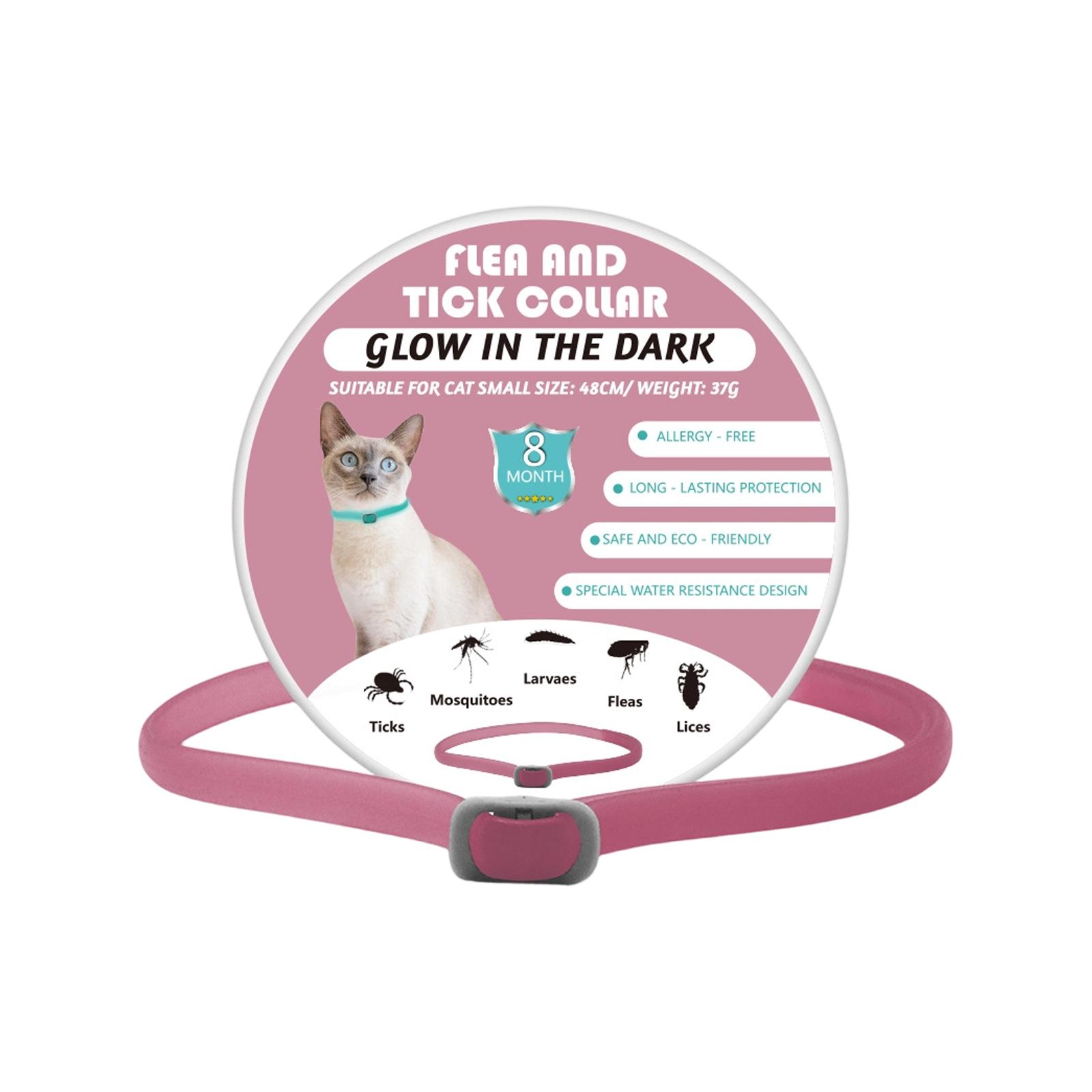 

Glow In The Dark Flea And Tick Collar For Cats - 8 Months , Hypoallergenic Collar For Small Cats One Size рожевий