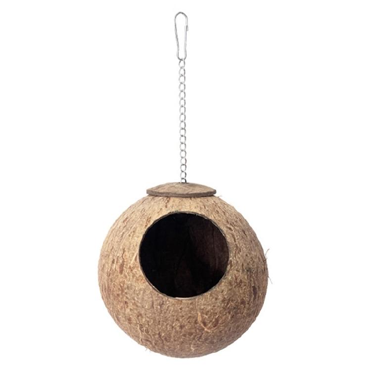 

Coconut Shell Bird Huts Shelter House For Parrots Small Bird Eggs Laying And Nesting Breeding Nest for Cage Hanging