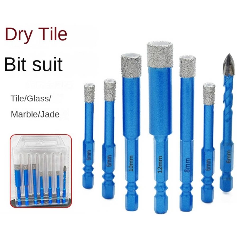 7pcs /set 6-12mm Tile Drill Bit Easy Chip Removal Hole Opener For Ceramic Marble Granite Tile