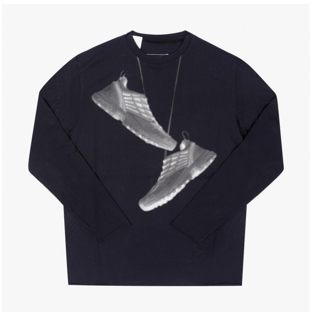 MaiSon Margiela Sh0gc0052 M20101 900 Mm6xSalomon ShoeS Print Men S Long Sleeve Tee