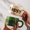 High Value Ceramic Cup Simple English Mug Souvenir Niche High End Coffee Cup Household Drinking Cup