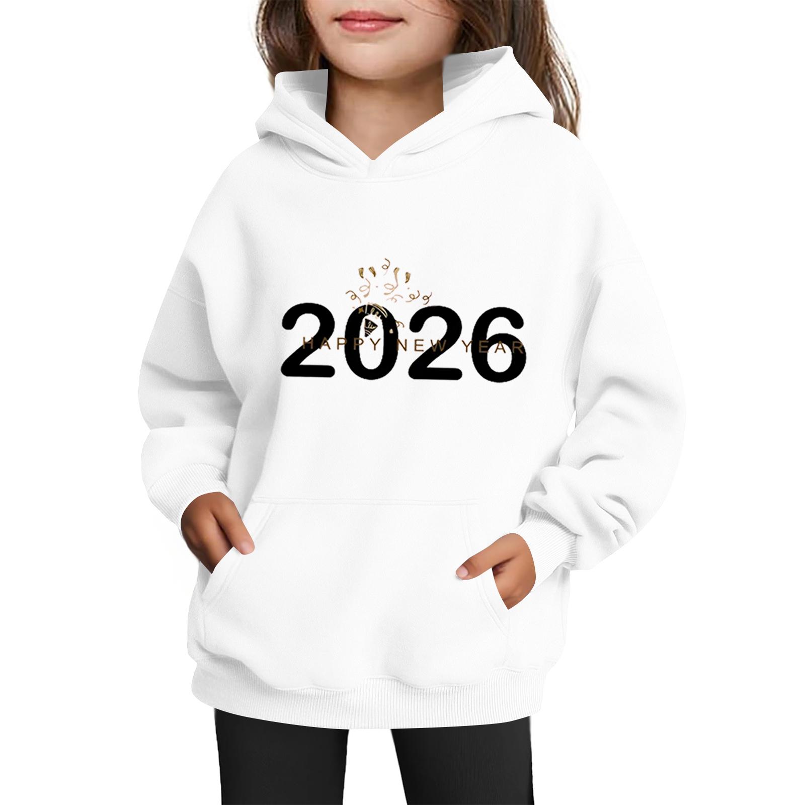 

Толстовки для девочек-подростков Худи с длинным рукавом на шнурке Пуловер Милое принтованное Худи оверсайз Рождество 160 белый