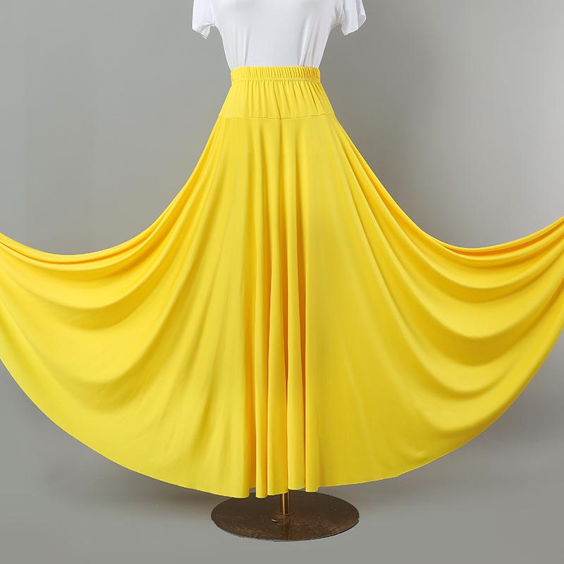2025 Nová jednobarevná sukně na square dance a sálový tanec s velkým rozsahem