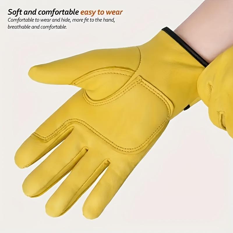 1 Pair Artificial Leather Gloves for Welding Gardening Tree Planting Car Repairing Construction Site Moving Jobs