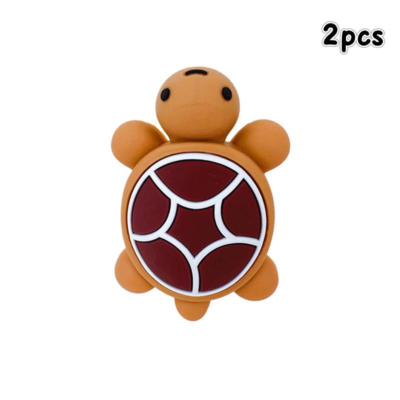 

2 шт. Модные смешные 3D мультяшные милые кавайные подвески в виде черепахи, аксессуары для обуви, сделай сам, съемная летняя пряжка для обуви-клогов коричневый