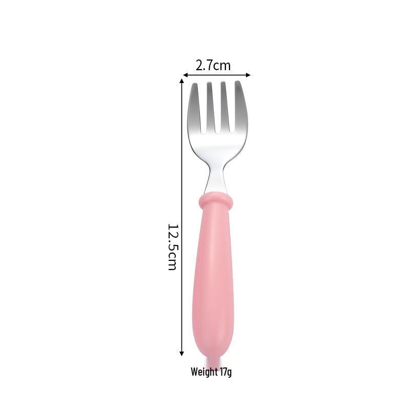 304 Stainless Steel Children's Spoon & Fork Set with Portable Box - Ideal for Baby Feeding and Student Use.