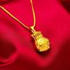 Gold Coin Pendant Box Chain Necklace - Unisex Lucky Bag Jewelry