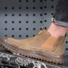 Men's Casual Steel Toe Covers Work Boots Worker Safety Shoes Cow Suede Leather Welding Sneakers Security Ankle Botas Protection