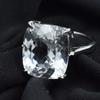 925 Sterling Silver Ring Sapphire Ring Sz 9 White Color 28.80 Ct Cushion Cut