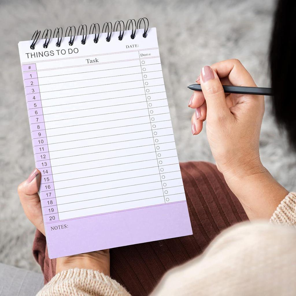 A5 Spiral-Tagesplaner Notizbuch: Wöchentliche To-Do-Liste, Notizen, Tagesplan, Liniert, Englischer Text, Mehrfarbige Hülle.