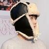 The Cap Crown Leather Trooper Hat Black