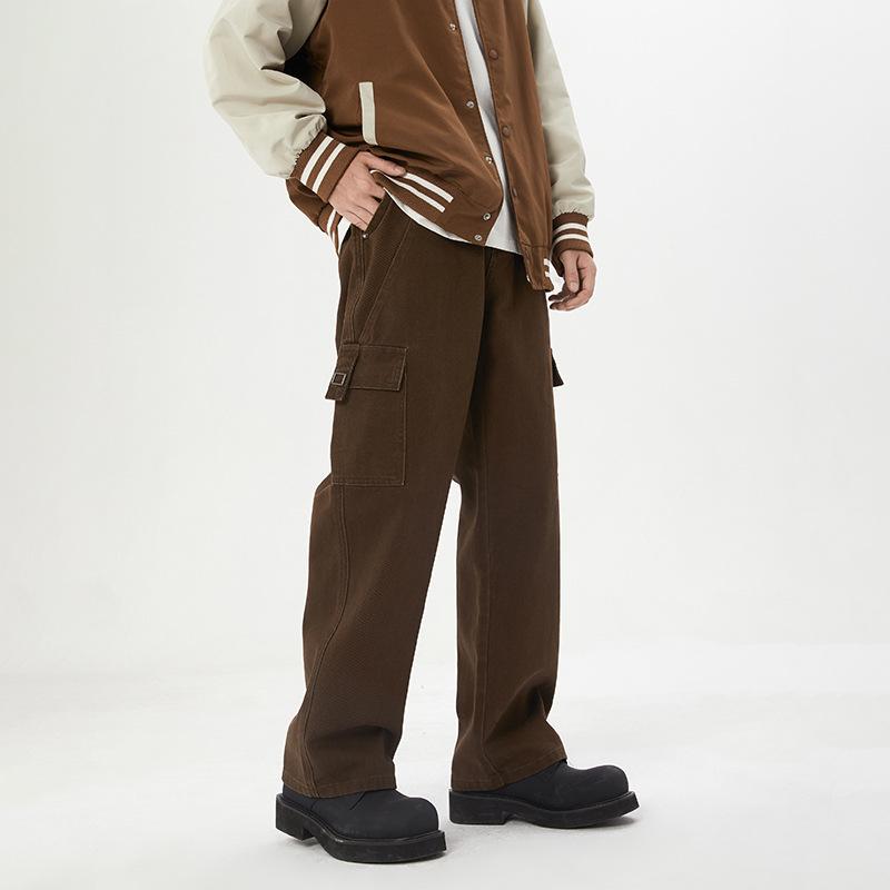 Working Jeans Men's Wind High Street Straight Wide-leg Pants
