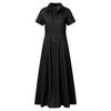 Women's Loose Long Dress Shirt Collar Pocket Large Swing Skirt Casual Denim Dress
