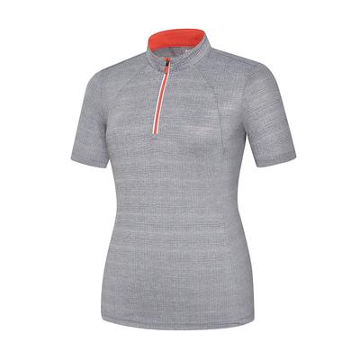 KOLPING Women'S Zip-Up High Cool Hiking Short Sleeve T-Shirt Taupe (Women'S) Krt4827W