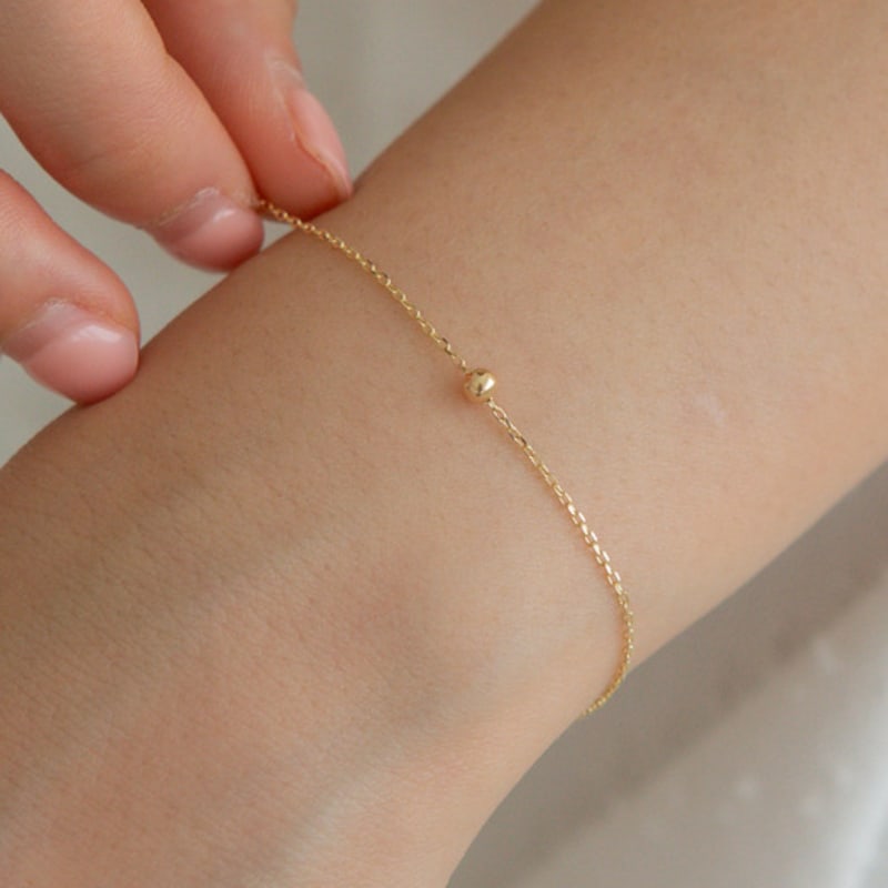 LUNNE 14k One Point Mini Ball Bracelet (14k Gold) #BR05
