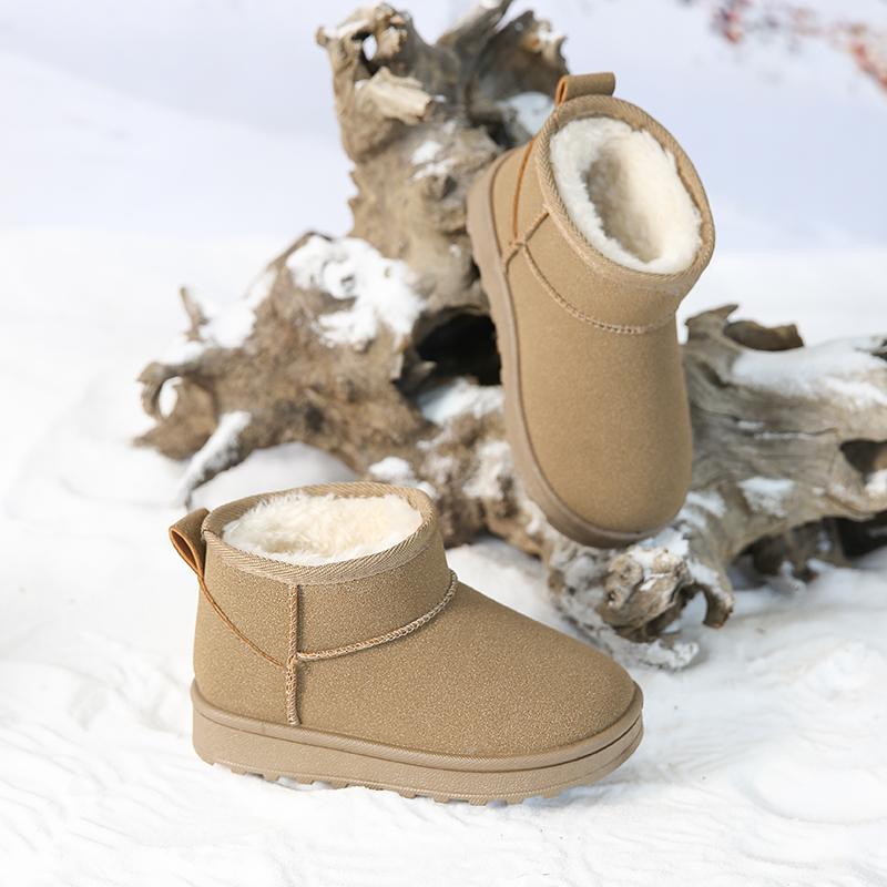 Children Snow Boots Classic  Boys Girls  Ankle Boots Winter Faux Fur Thick Bottom Non-slip Outdoor Kids Shoes