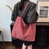 Large-capacity class commuter handbag solid color polka dot tote bag new summer versatile shoulder armpit bag