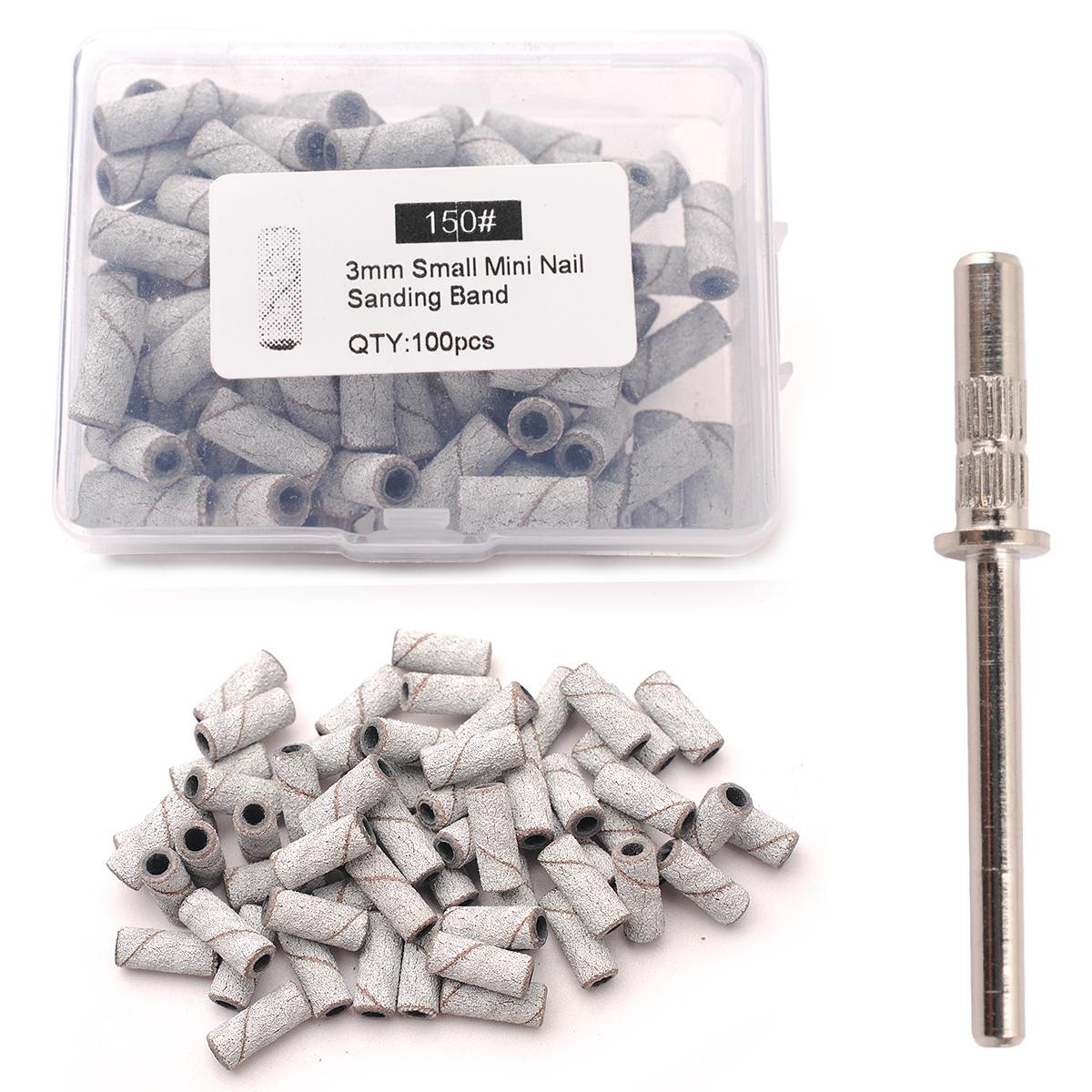 

100pcs 3.1mm Mini Sanding Bands Kits Nail Drill Bits Mandrel Sets Electric Manicure Accessories Tool Dead Skin Remover nail file