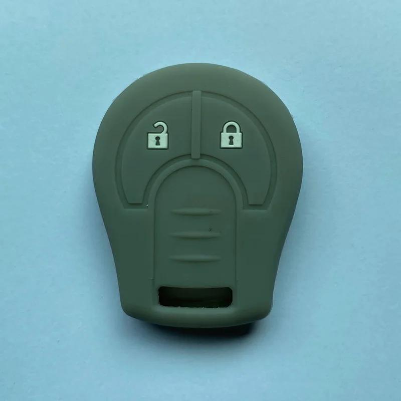 

ZAD 2button silicone rubber car key case cover set shell for NISSAN Juke March Qashqai Sunny Sylphy Tiida X-Trail key cover сірий