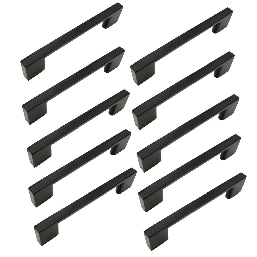 10 x Furniture handle black 96 mm metal